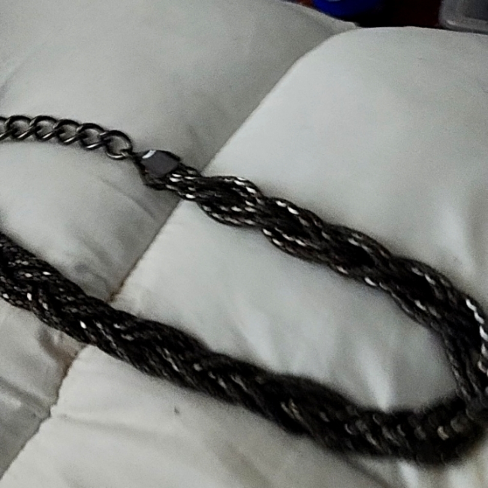 Dragon Scale Gunmetal Gray/Black Braided 18-22" Chainmail NecklaceYePolarExpre